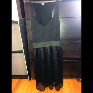 Black dress with mesh bottom